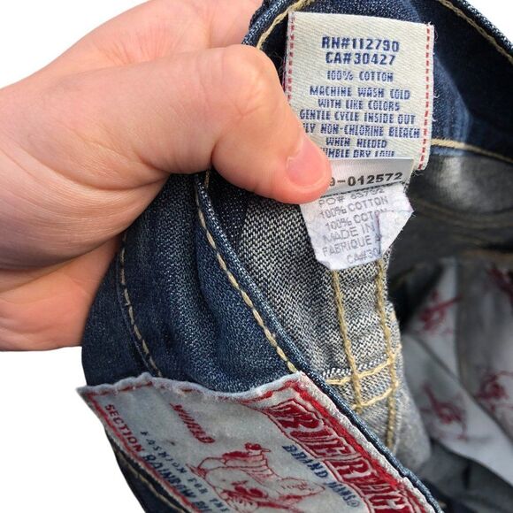 Vintage True Religion Jeans Size 36 RAINBOW BILLY Blue - Picture 5 of 10